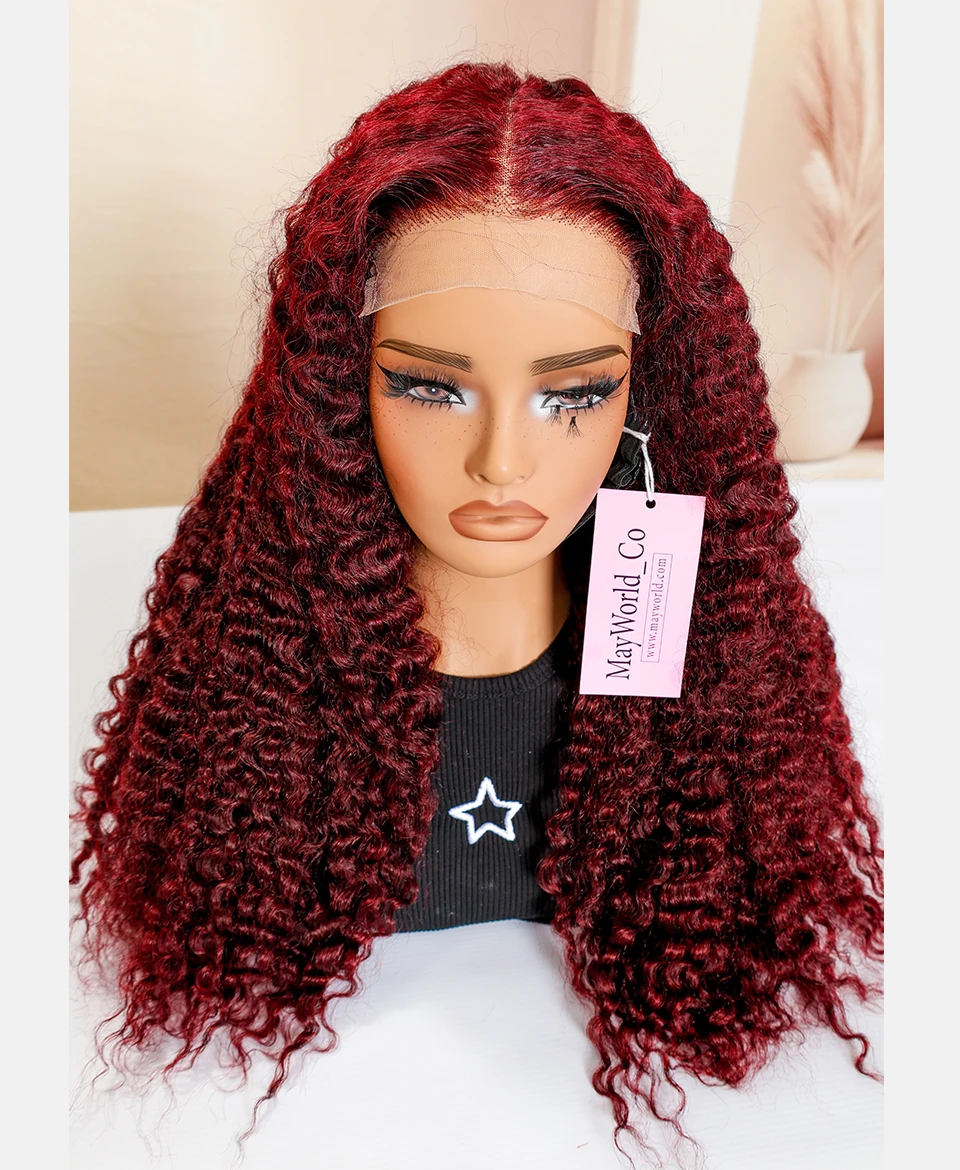 99J Burmese Curly Lace Wig (5×5, 28")