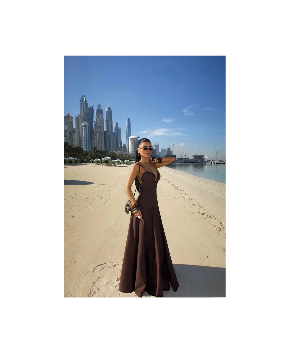 Cocoa Dune Backless Beaded Maxi Dress
